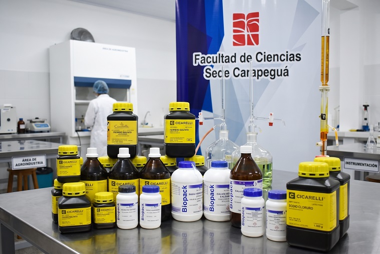 Estudiantes en prácticas de laboratorio — Facultad de Ciencias Sede Carapegua